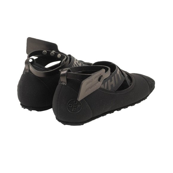 OFF-WHITE C/O VIRGIL ABLOH Black Yoga Flat Shoes Sandals Size 5/35 $875 - Picture 4 of 5